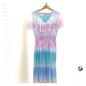 VINTAGE Pastel Peplum Top Cocktail Dress